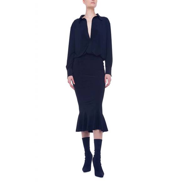 Norma Kamali | Dresses | New Norma Kamali Boyfriend Nk Shirt Fishtail Dress  In Black | Poshmark